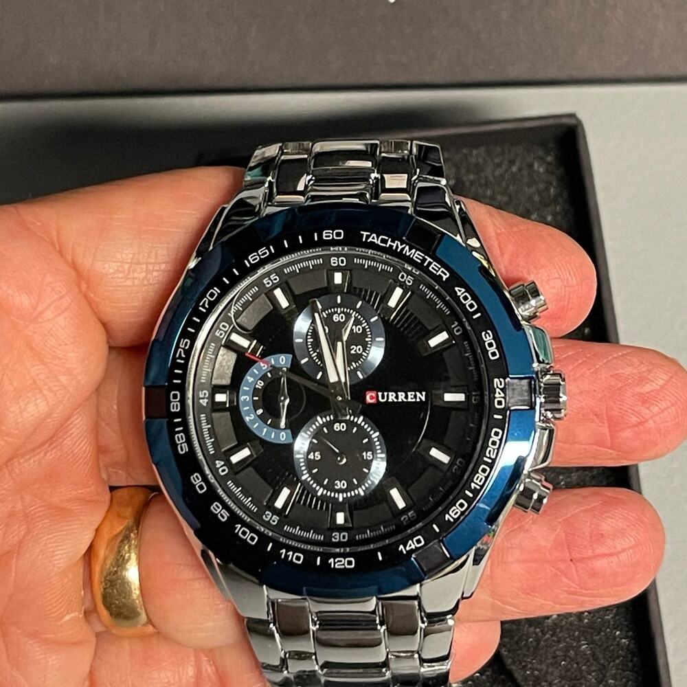 NWT Men's Wristwatch Quartz Stainless Steel Band by Curren